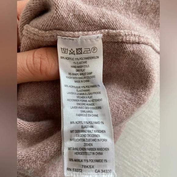 FRENCH Connection Dusty Mauve Oversized Sweater with bell  sleeves Size M - Picture 12 of 13